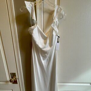 ASTR White Satin Maxi Dress - Size M